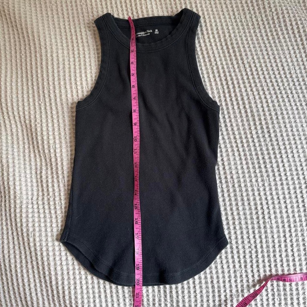 Abercrombie & Fitch Black Ribbed High-Neck Tank Top XS - Picture 4 of 5